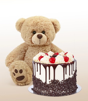 Cake And Teddy Gift Combo