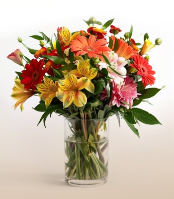 Gerberas and Alstroemeria Flower Arrangement