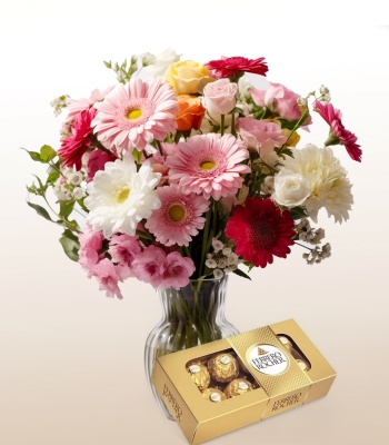 Mixed Bouquet and Chocolates