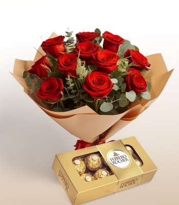 Red Roses and Chocolate Gift Combo