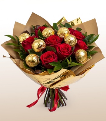 Red Roses and Ferrero Rocher Chocolates