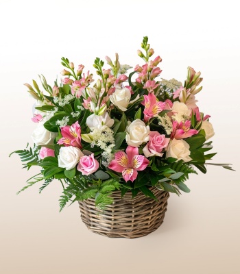 Sympathy Flower Basket Arrangement