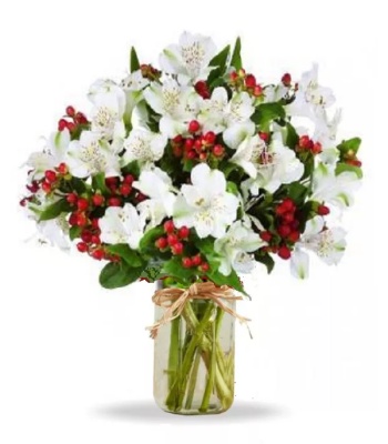 Alstroemeria in Mason Jar - 50 Blooms