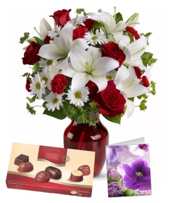 Assorted Flowers with Chocolates