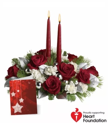 Christmas Centerpiece - Carnations and Roses