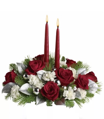 Christmas Centerpiece - Roses and Carnations