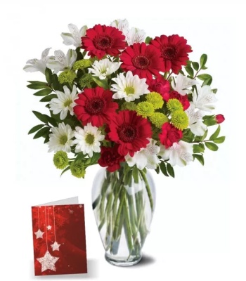 Christmas Flower Arrangement in Vase