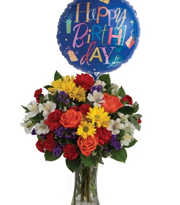 Flower Arrangement with Balloon