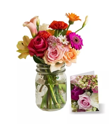 Flowers in Mason Jar