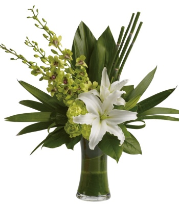 Lilies and Orchids in Vase