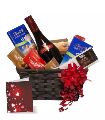 Lindt and Red Wine Gift Basket