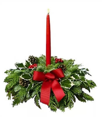 Merry Christmas Centerpiece with Single Candle