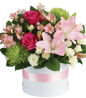 Mix Roses in Hatbox