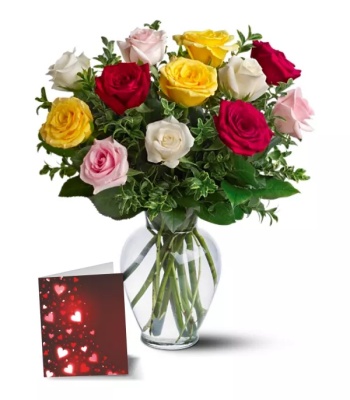 Mixed Roses in Vase