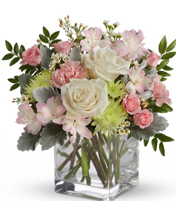 Mother's Day Rose Flower Bouquet Cube Vase