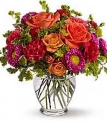 Orange Roses and Mix Flowers