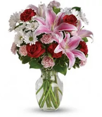 Oriental Lilies and Roses Bouquet