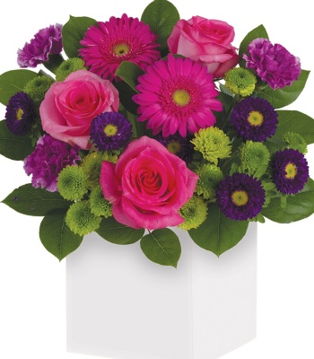 Pink and Purple Flowers Arrangement