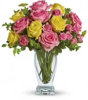 Pink and Yellow Rose Bouquet