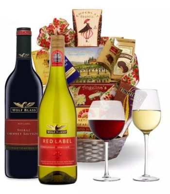 Red and White Wines with Assorted Decadent Snacks