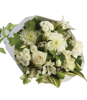 White Flowers with Seasonal Greens