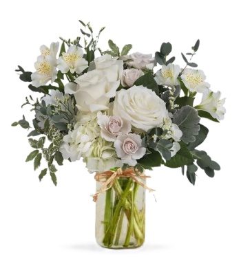 White Roses Bouquet in Jar