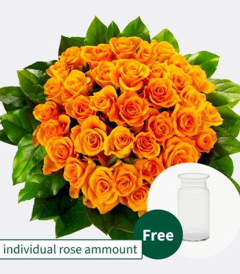 Orange Roses with Vase