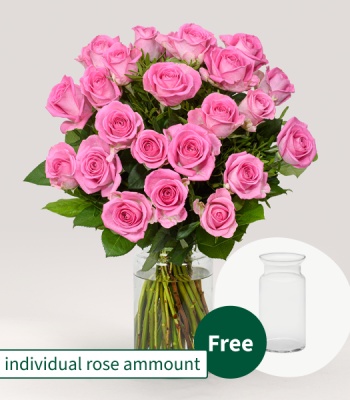 Pink Roses with Vase