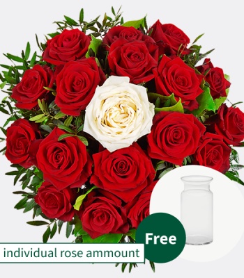 Rose Flower Bouquet with Vase