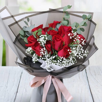 Red Roses Bouquet - Dozen Red Roses