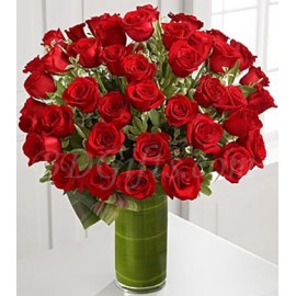 36 Red Roses In Vase