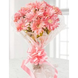 Pink Gerberas Flower Bouquet - 10 Pink Gerberas