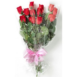 Red Rose Bouquet - Dozen Red Roses