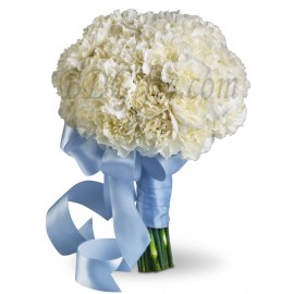 White Carnations Bouquet - 18 White Carnations