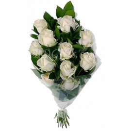 White Rose Bouquet - 15 Imported White Roses