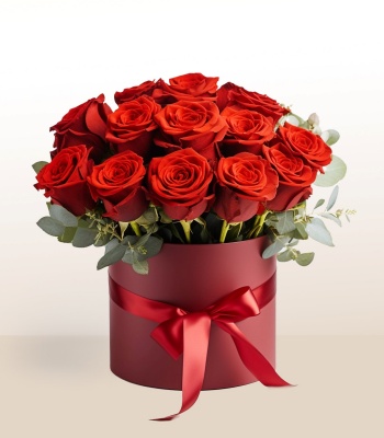 24 Red Roses In Box