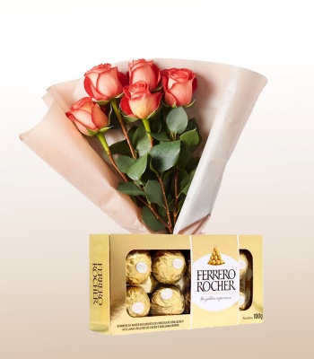 Chocolate And Rose Gift Combo