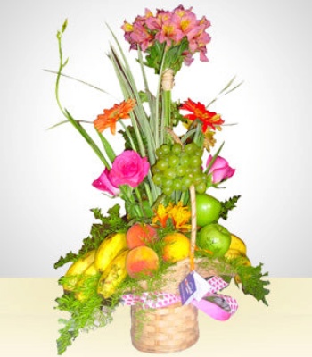 Fruits And Flower Basket