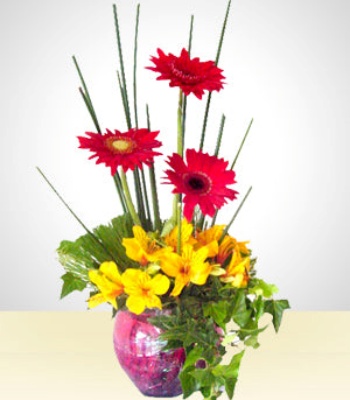 Gerbera And Astromelia Flower Bouquet