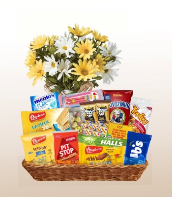 Breakfast Basket with Flowers