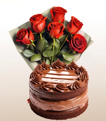 Cake and Rose Gift Combo