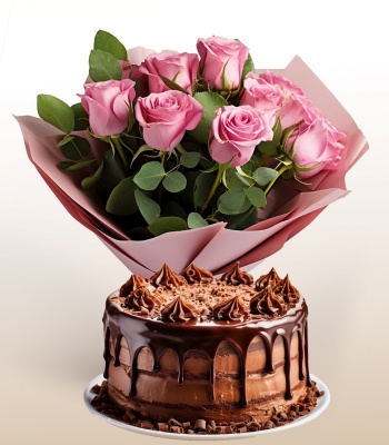 Cake and Roses Gift Set