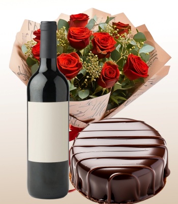 Chocolate Cake with Wine and Roses