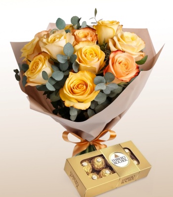 Chocolate and Yellow Roses