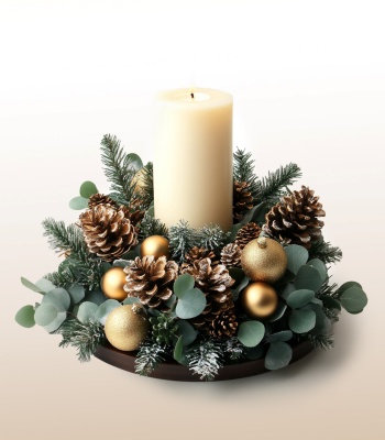 Christmas Centerpiece with Decorative Pinecones