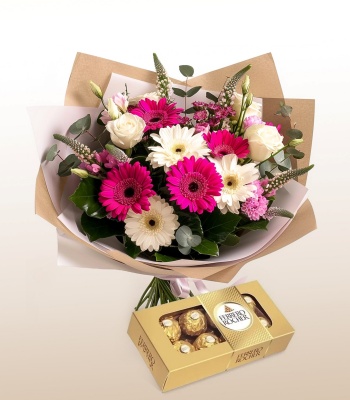 Flower Bouquet and Chocolate Box