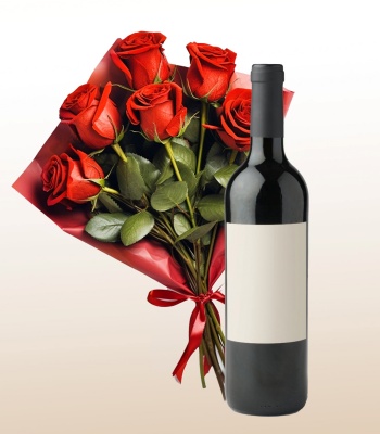 Wine and Rose Gift Set