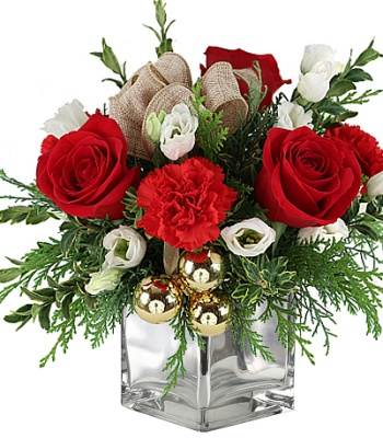 Christmas Arrangement - Red and White Flowers