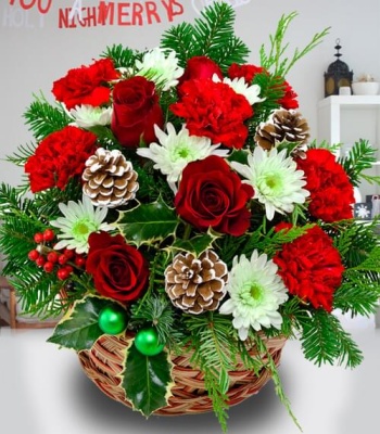 Christmas Assorted Flower Basket