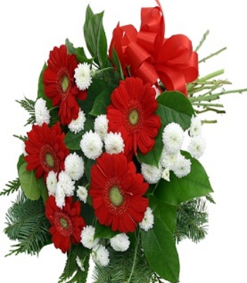 Christmas Bouquet - Red and White Flowers